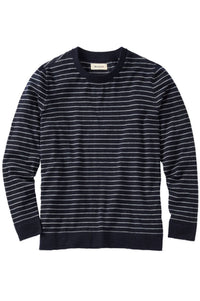 Pure Cashmere Fine Stripe Sweater in Navy by Borgo28