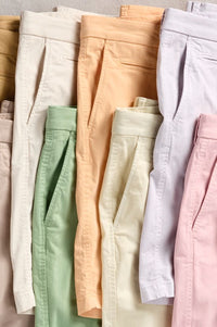 Broken Twill Stretch Cotton Shorts in Apricot Ice by Ballin
