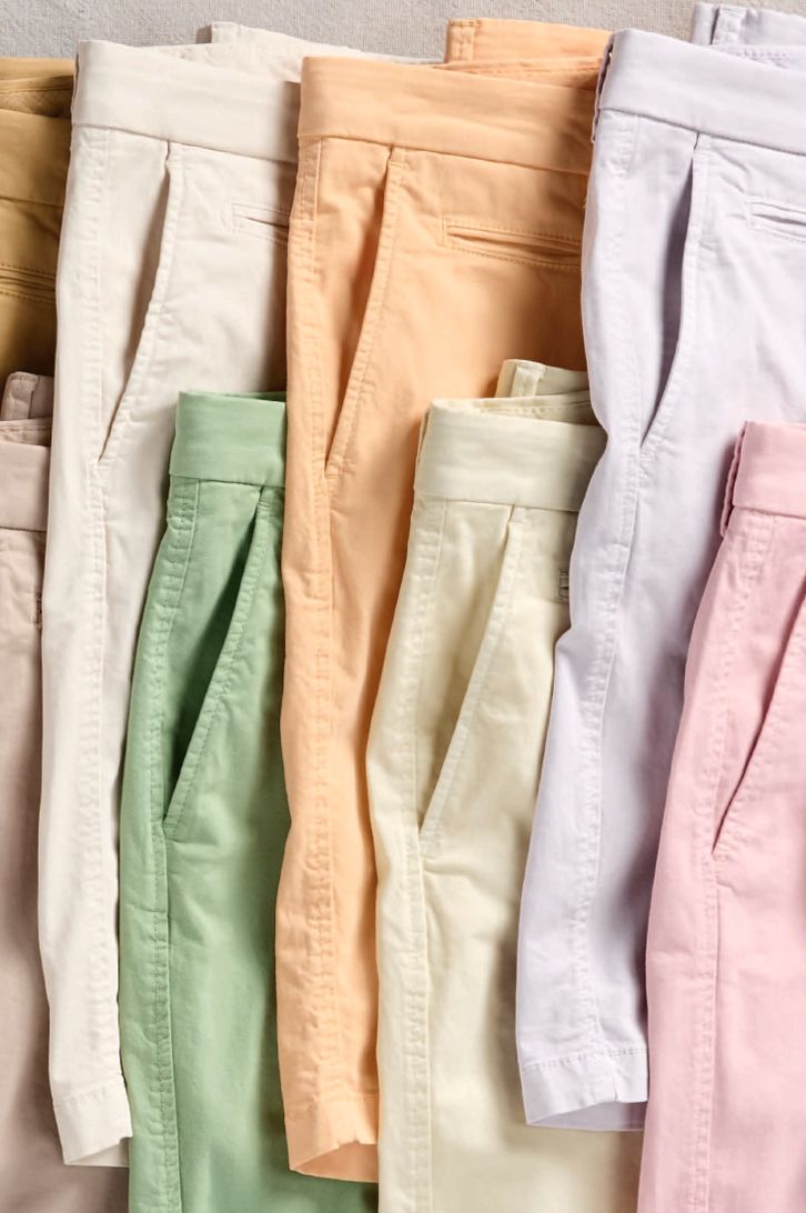 Broken Twill Stretch Cotton Shorts in Apricot Ice by Ballin