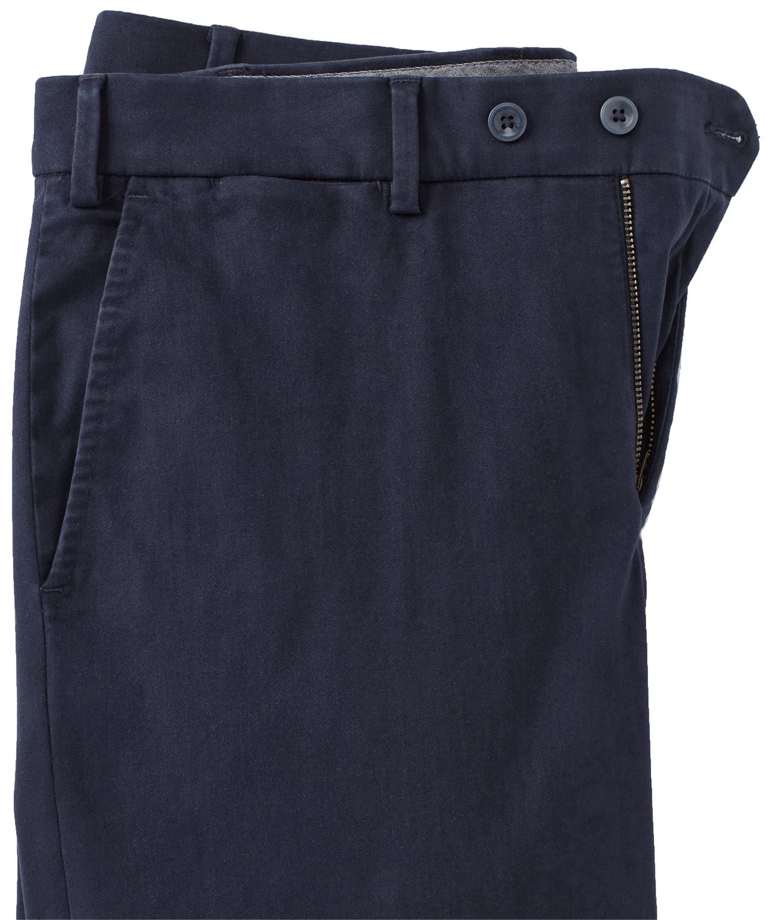 Supima Sateen Italian Luxury Flat Front Cotton Trouser in Navy (Choice of Fits) by 6 East by Ballin