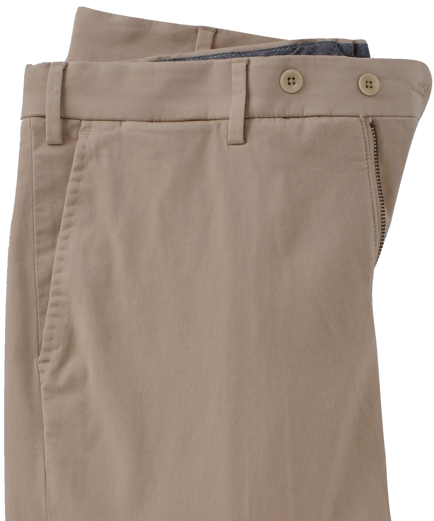 Supima Sateen Italian Luxury Flat Front Cotton Trouser in Khaki (Choice of Fits) by 6 East by Ballin