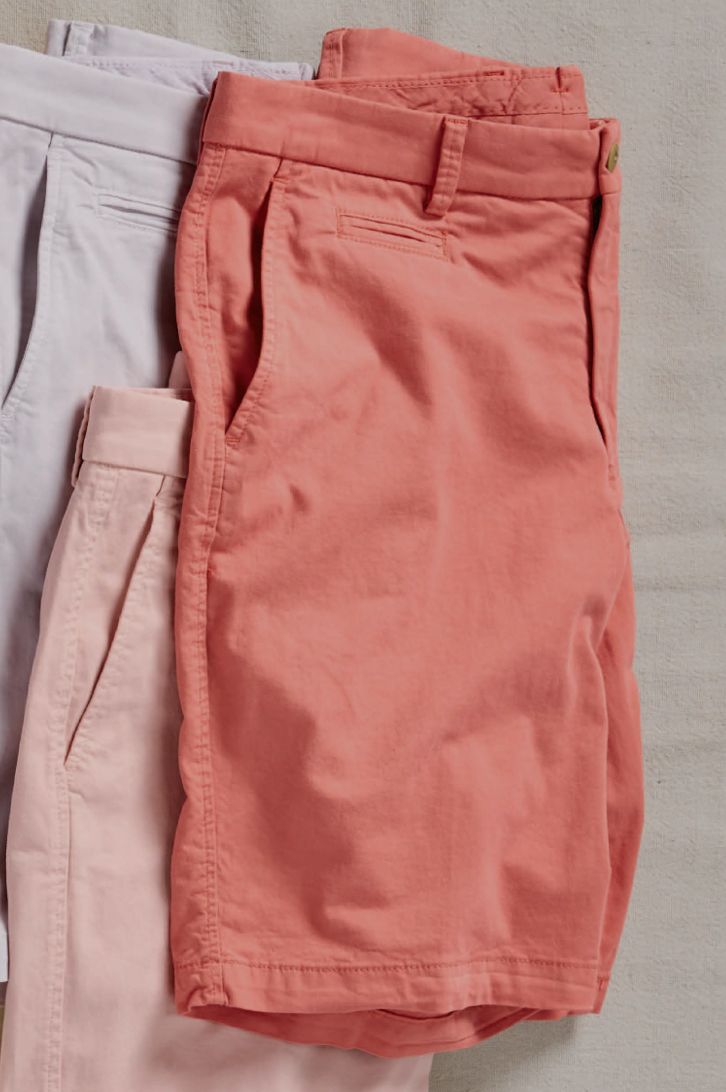 Broken Twill Stretch Cotton Shorts in Faded Rose by Ballin