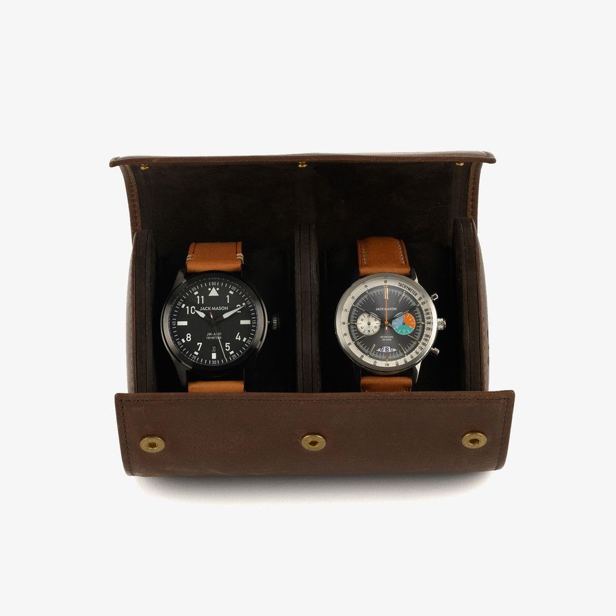 Double Watch Case in Baldwin Oak by Moore & Giles