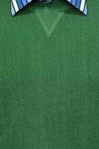Baby Alpaca 'Links Stitch' Sweatshirt-Style Crew Neck Sweater in Pebble Green (Size XX-Large) by Peru Unlimited