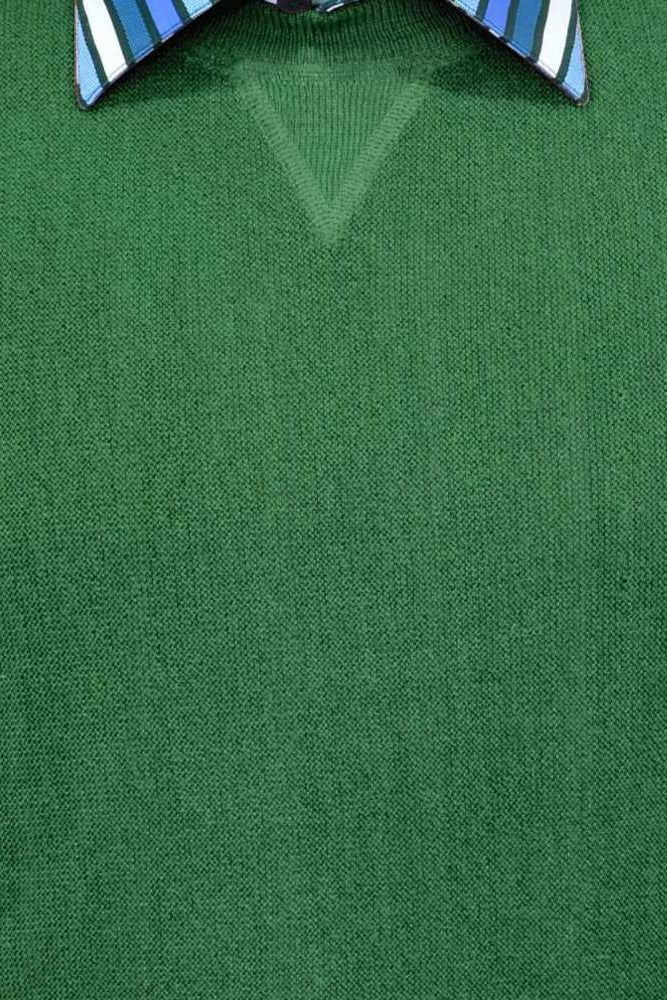 Baby Alpaca 'Links Stitch' Sweatshirt-Style Crew Neck Sweater in Pebble Green (Size XX-Large) by Peru Unlimited