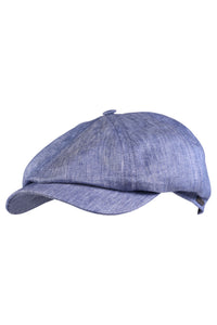 Newsboy Classic Cap in Subalpino Denim-Feel Linen (Choice of Colors) by Wigens
