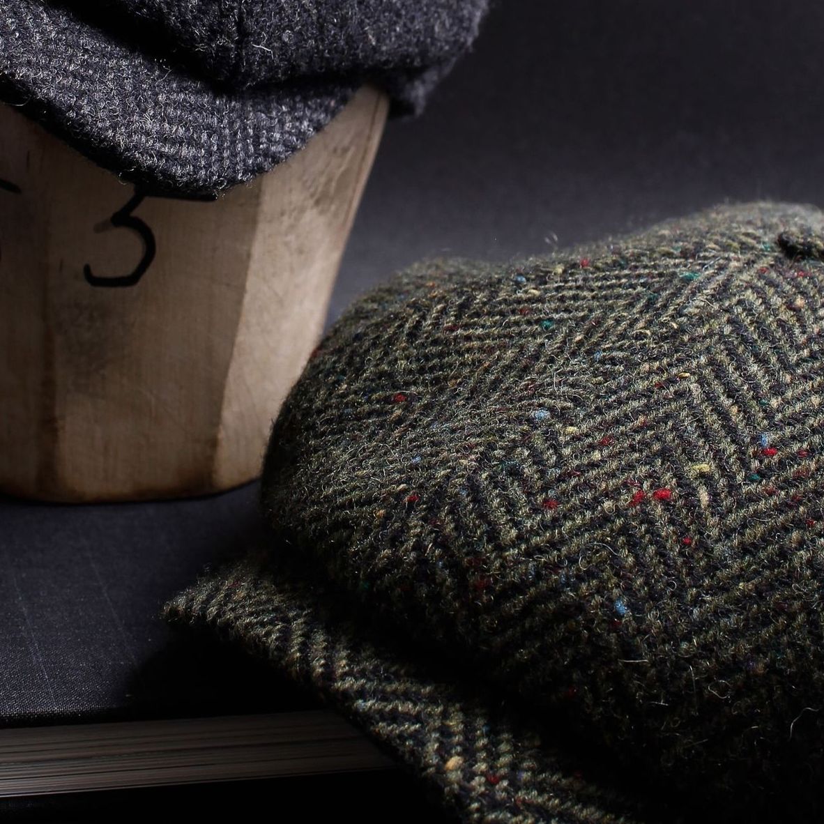 Newsboy Retro Cap in Herringbone 'Magee 1866' Wool (Choice of Colors) by  Wigens