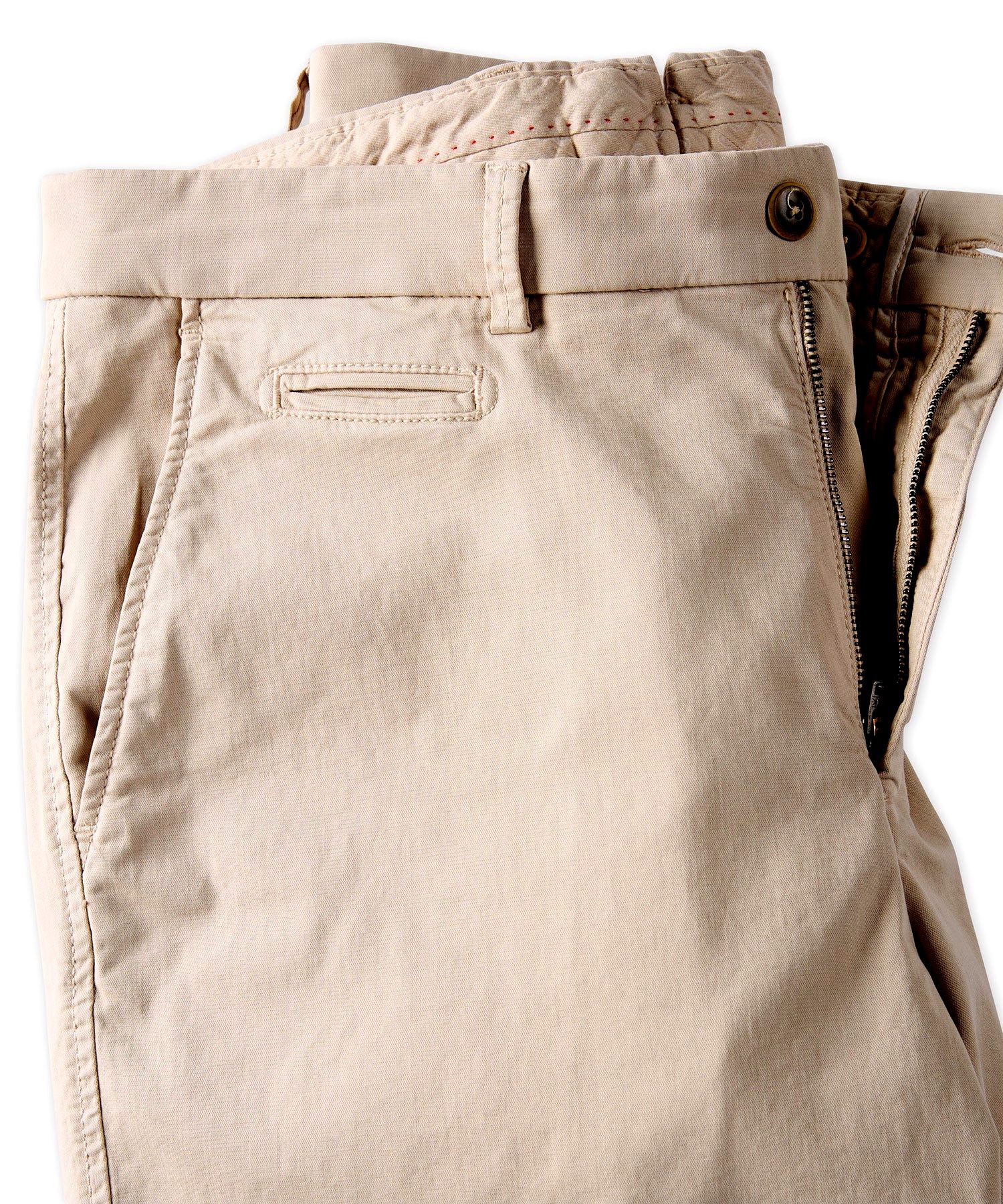 Broken Twill Stretch Cotton Shorts in Khaki (Drummond Traditional Fit) by Ballin