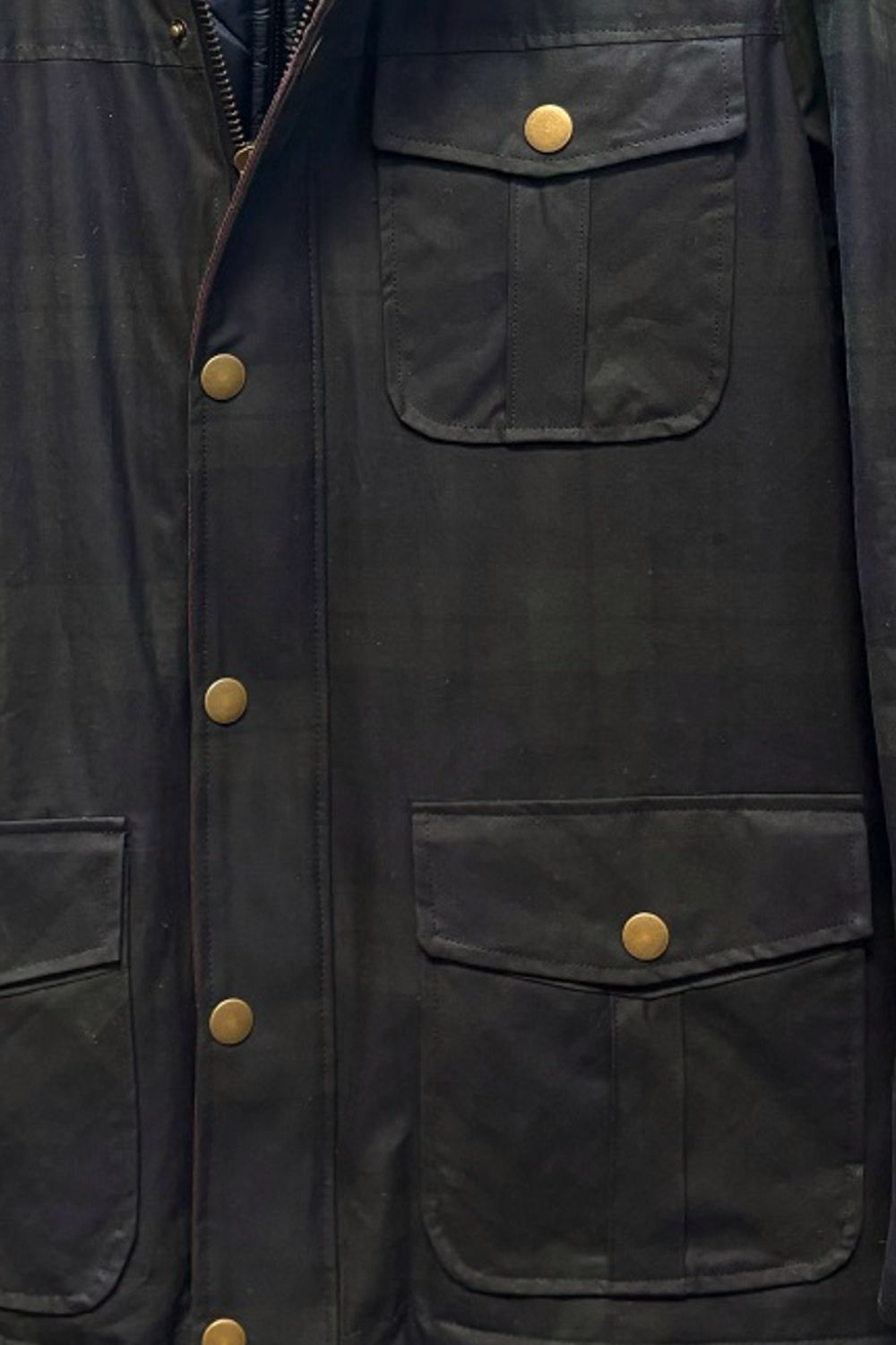 British Millerain Waxed Cotton Winter Jacket in Black Watch Tartan by Viyella
