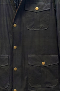 British Millerain Waxed Cotton Winter Jacket in Black Watch Tartan by Viyella
