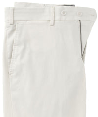 Supima Sateen Italian Luxury Flat Front Cotton Trouser in White (Choice of Fits) by 6 East by Ballin