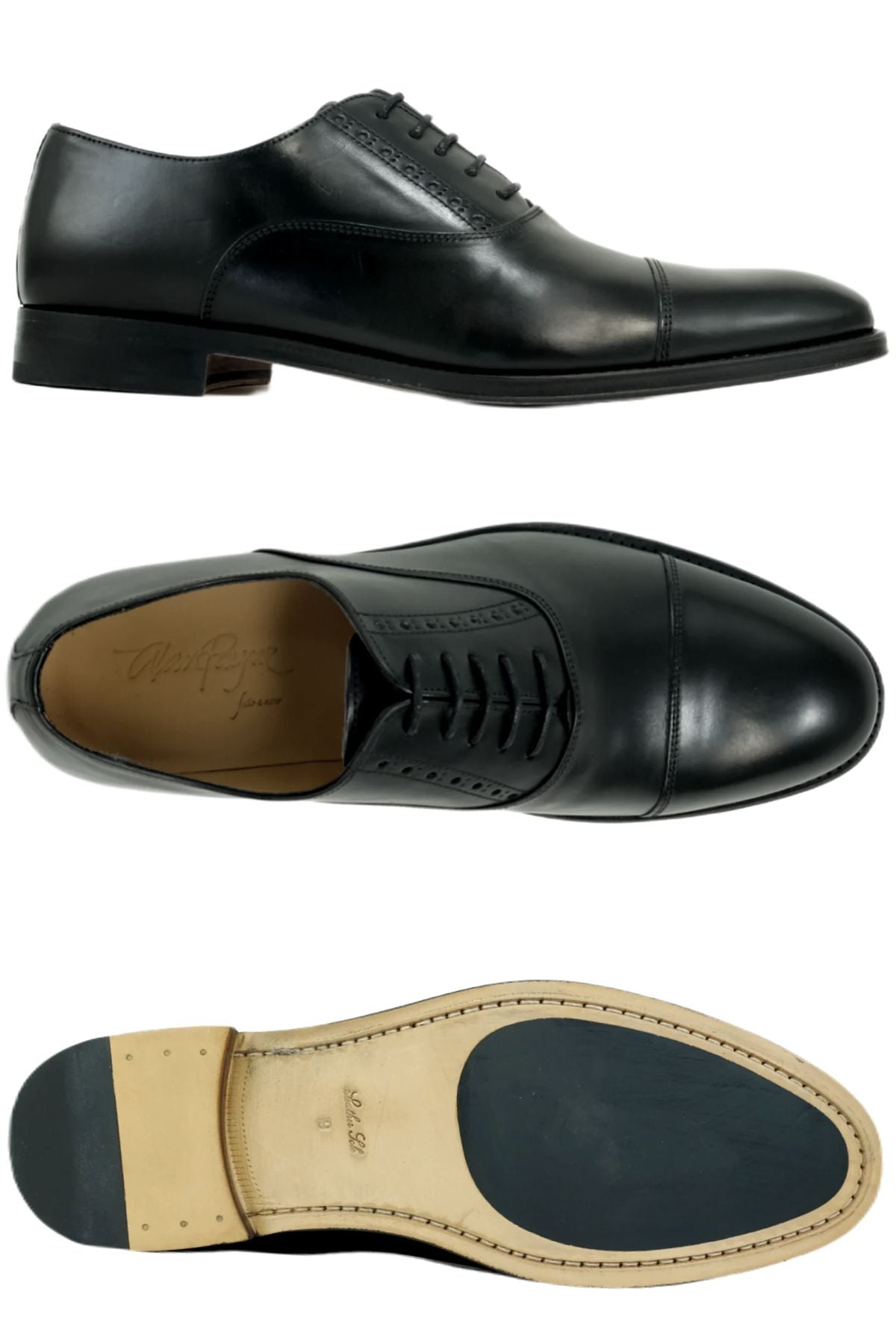 Clark Calfskin Balmoral Cap-Toe Oxford in Black by Alan Payne Footwear