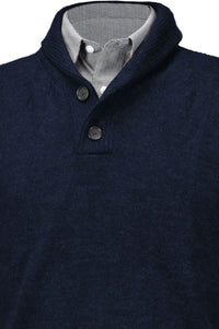 Royal Alpaca 2-Button Shawl Collar Sweater in Midnight Heather by Peru Unlimited
