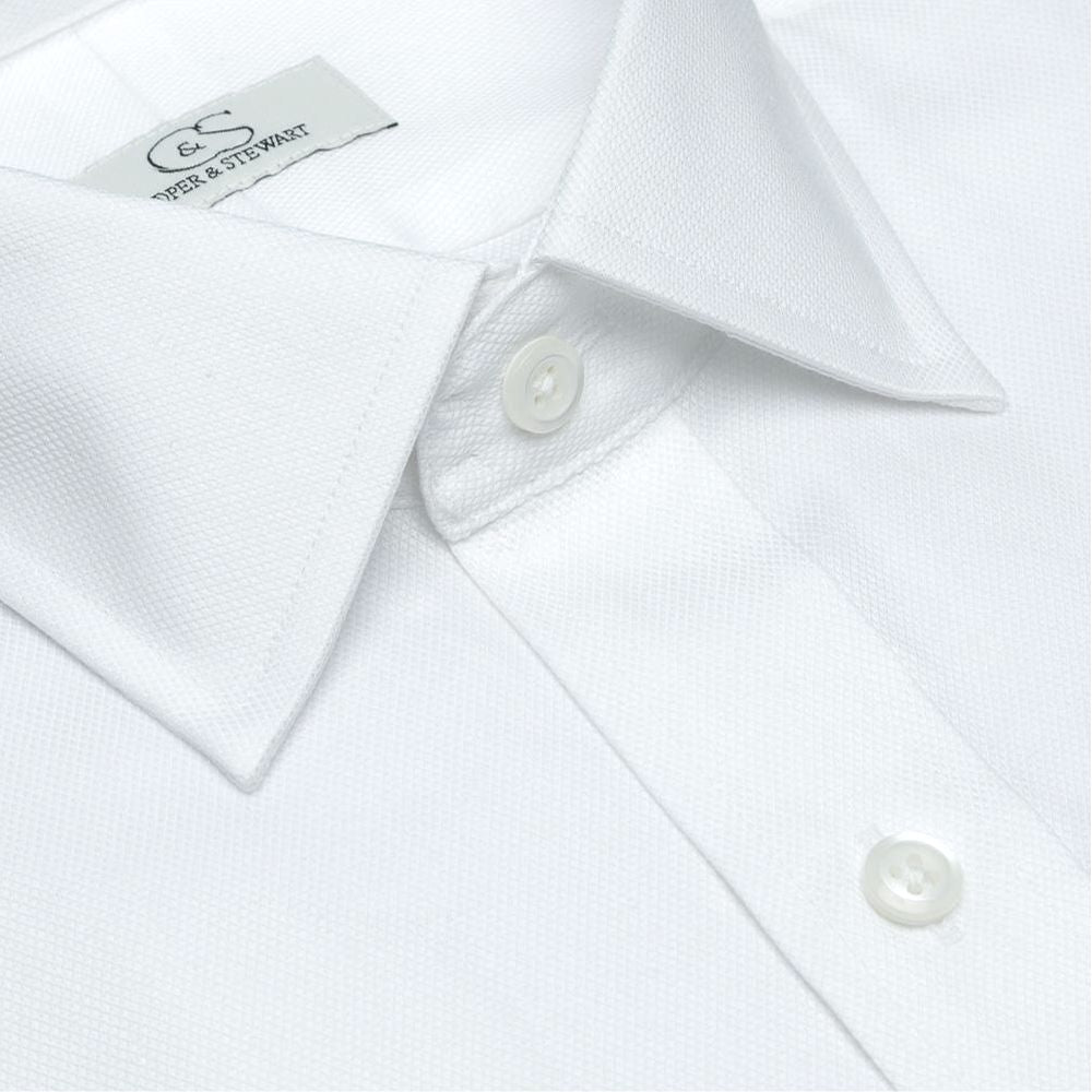 The Worthington - Wrinkle-Free Royal Oxford Cotton Dress Shirt in White (Size 15 1/2 - 34/35) by Cooper & Stewart