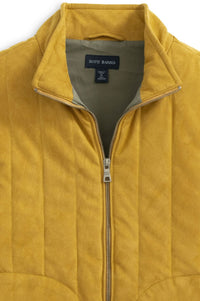 Vegan Suede Puffer Vest in Saddle by Scott Barber