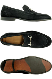 Miami Suede Bit Loafer in Black by Alan Payne Footwear