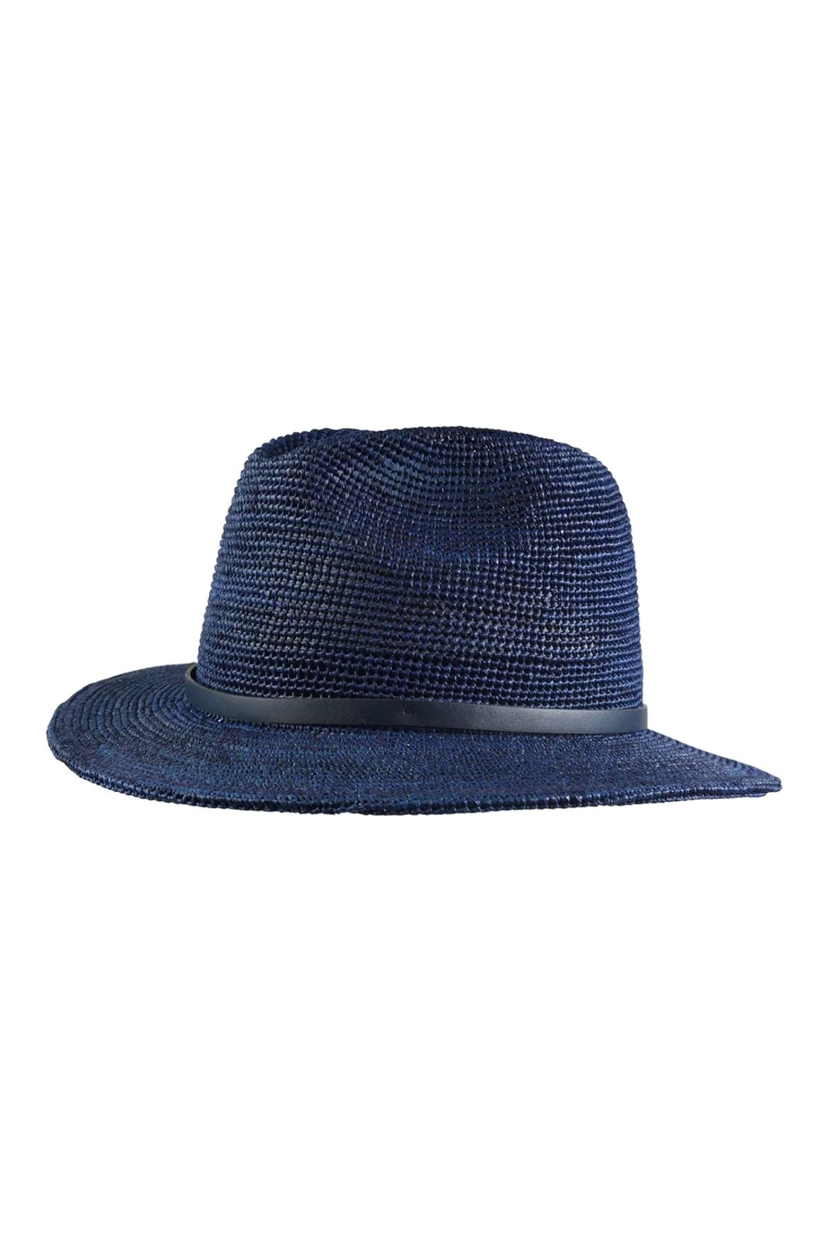 Raffia Country Hat with Faux Leather Hatband in Choice of Colors by Wigens
