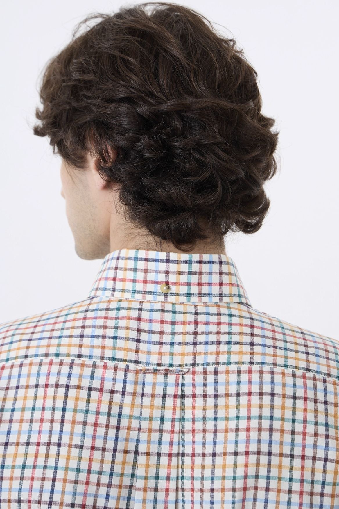 Summer Weight Bright Multi Tattersall Cotton and Wool Blend Button-Down Shirt by Viyella