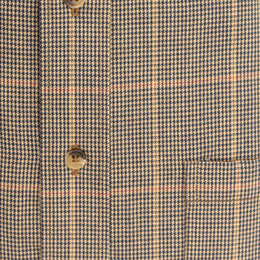 Mini District Houndstooth Check Cotton and Wool Blend Button-Down Shirt by Viyella