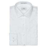 The Washington - Wrinkle-Free Tonal Check Cotton Dress Shirt in White (Size 16 - 34/35) by Cooper & Stewart