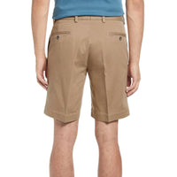 Washed Khaki Shorts in British Tan (Sumpter9 Flat Front) by Charleston Khakis