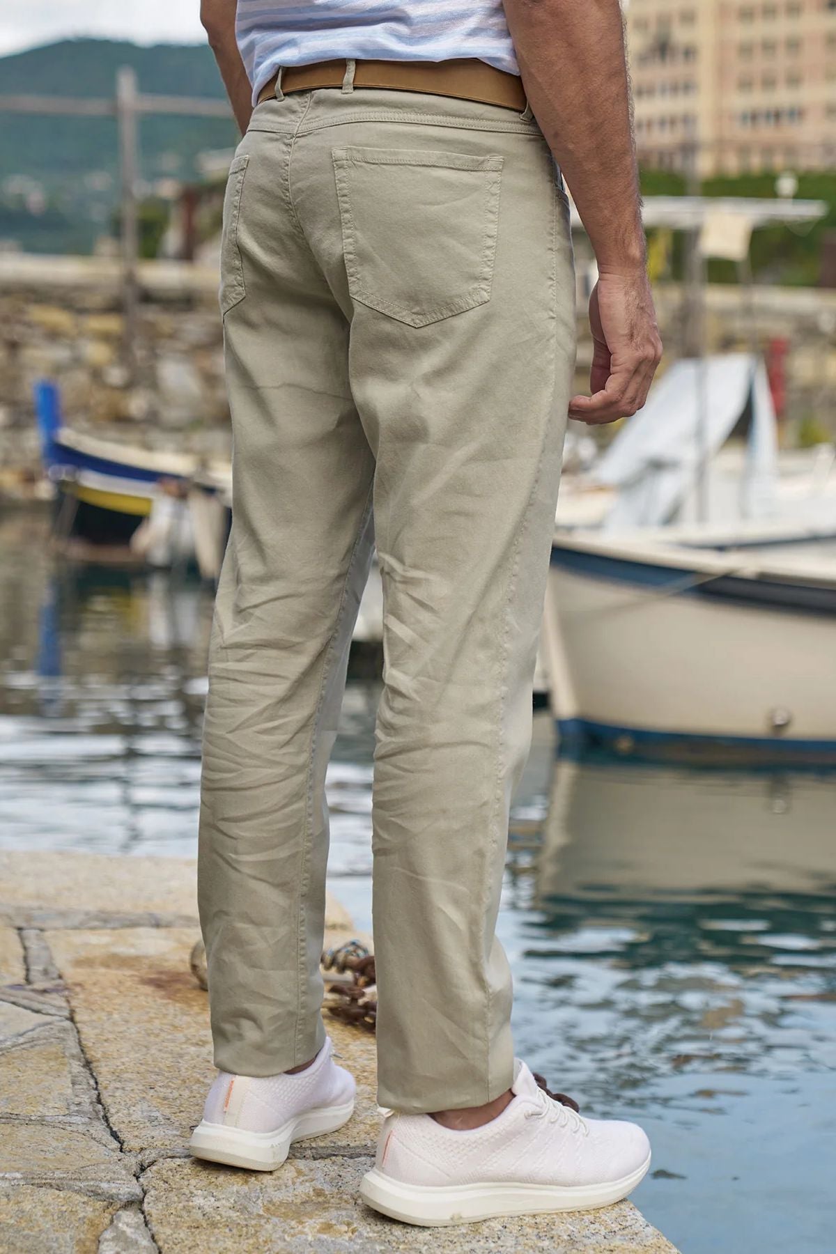 Linen/Cotton Stretch 5-Pocket Pants in Choice of Colors (Crescent Modern Fit) by Ballin