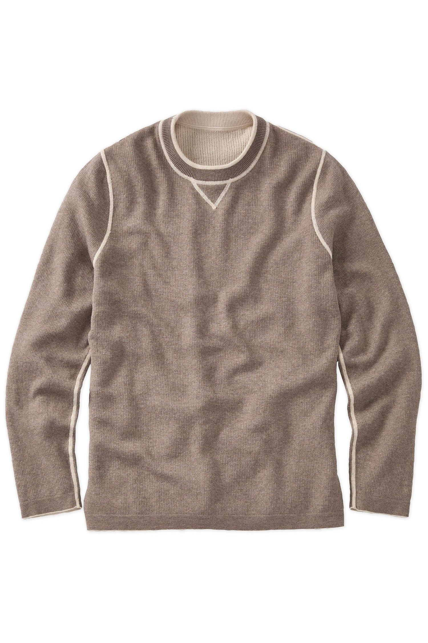 Reversible Cotton & Cashmere Sweater in Winter White/Beige by Borgo28