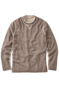 Reversible Cotton & Cashmere Sweater in Winter White/Beige by Borgo28