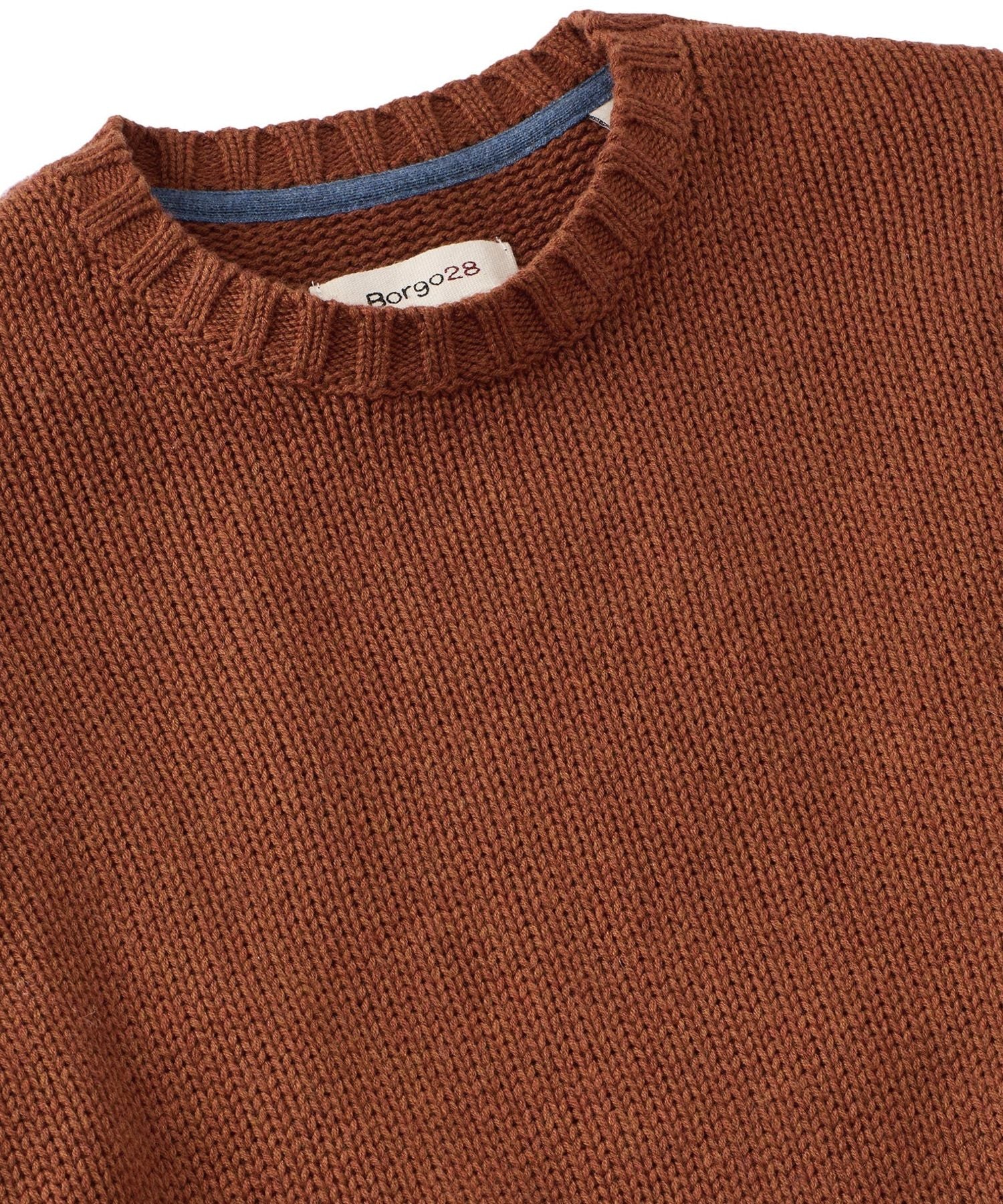 Merino Wool and Cotton Sweater in Auburn by Borgo28