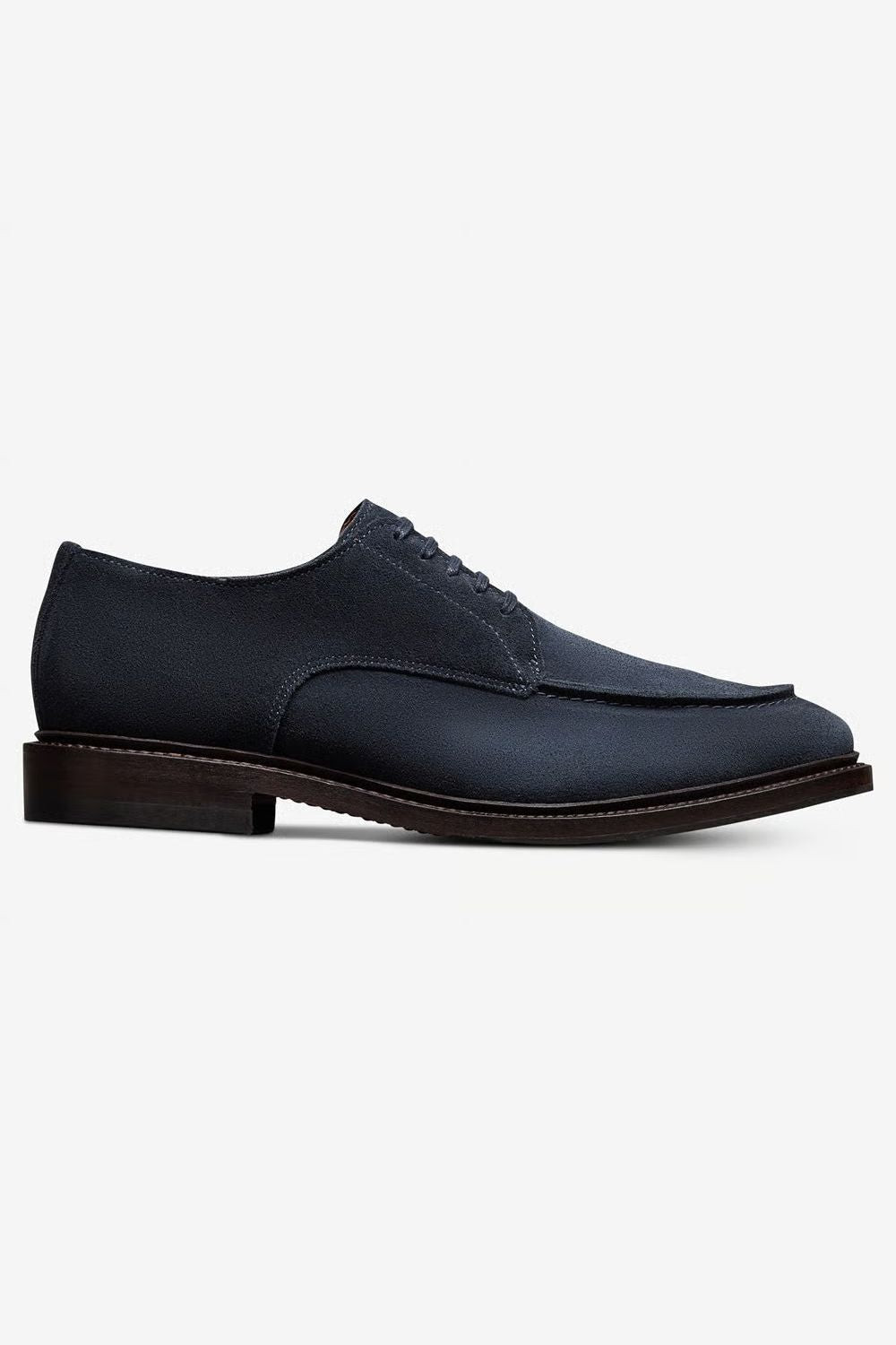 Rivington Apron-Toe Derby Dress Shoe in Navy Suede by Allen Edmonds
