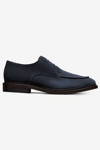 Rivington Apron-Toe Derby Dress Shoe in Navy Suede by Allen Edmonds