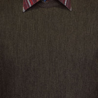 Baby Alpaca 'Links Stitch' Open Bottom Crew Neck Sweater in Pine Olive Heather by Peru Unlimited