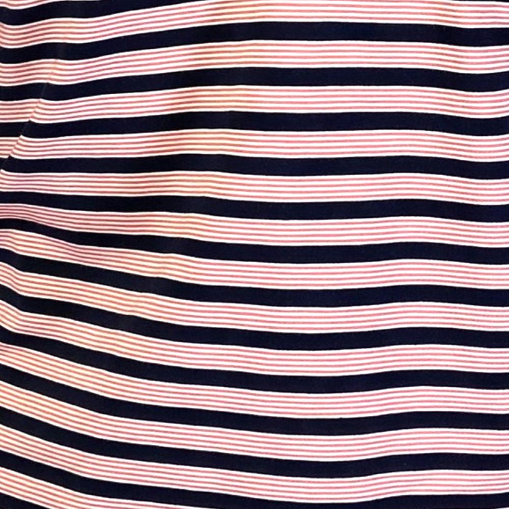Triple Stripe Cotton Stretch Polo in Coral and Navy by Viyella