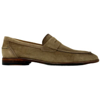 Naples Modern Suede Penny Loafer in Greige by Alan Payne Footwear