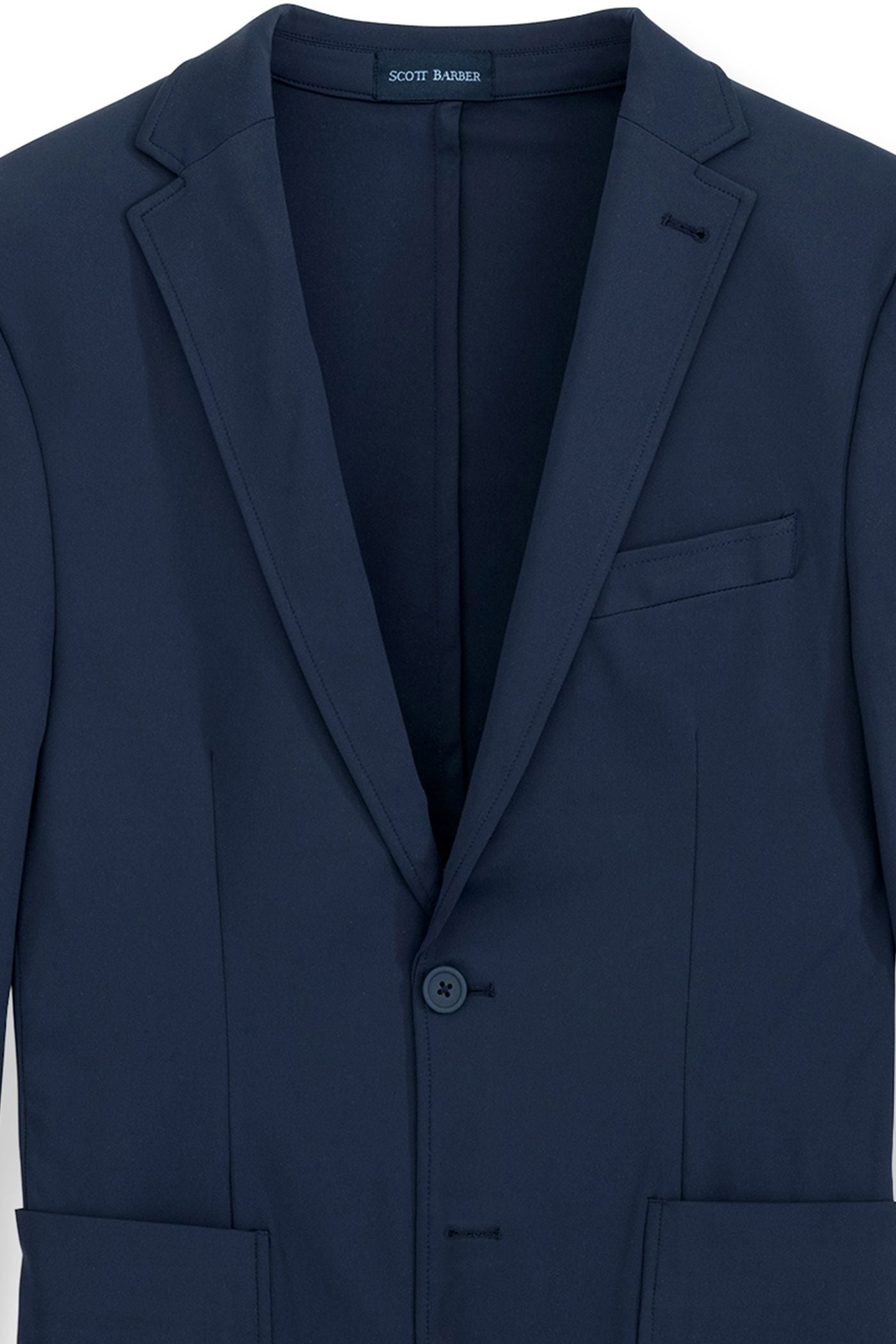 Sono Deconstructed Knit Travel Blazer in Navy by Scott Barber