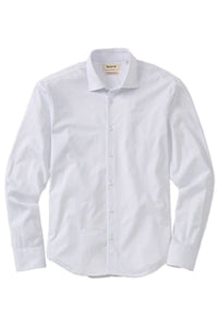 Italian Mercerized Cotton Knit Two-Ply Long-Sleeve Sport Shirt in White (Size Large) by Borgo28