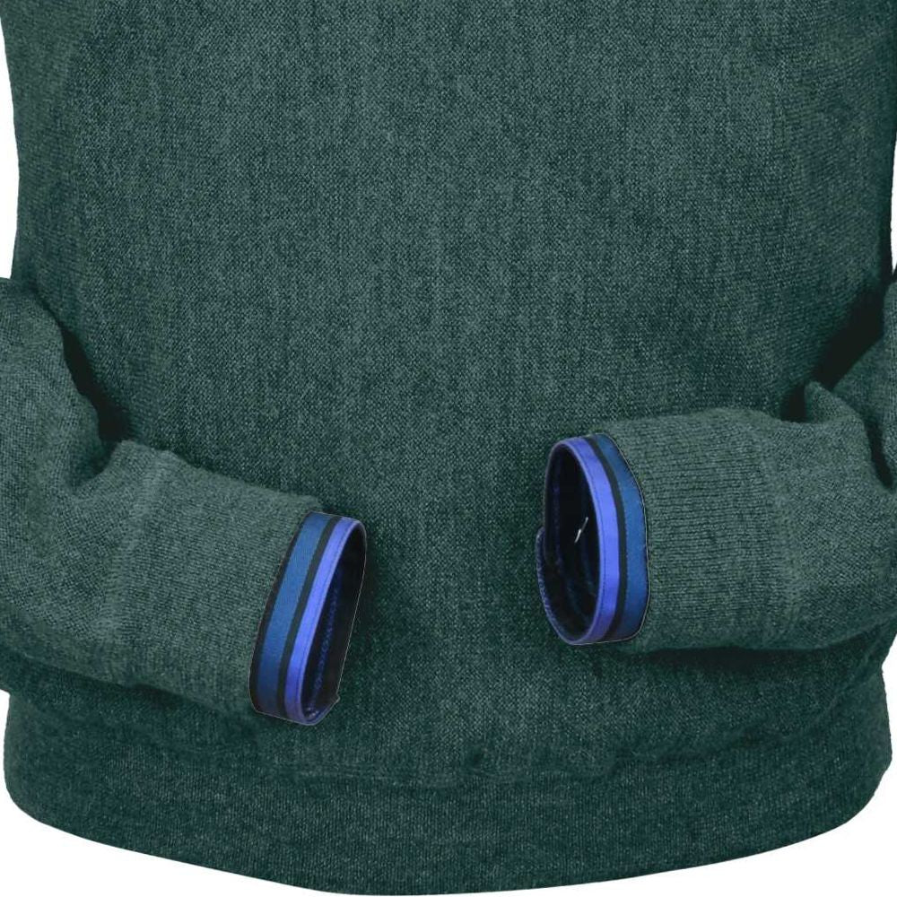 Baby Alpaca 'Links Stitch' Sweatshirt-Style Crew Neck Sweater in Bluegrass Heather by Peru Unlimited