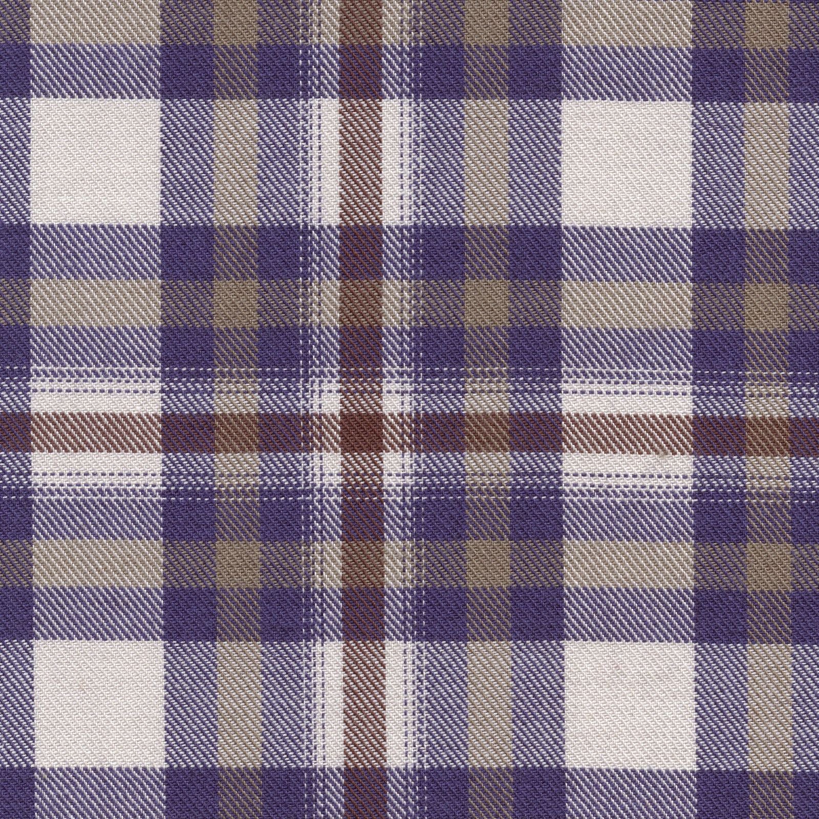 Navy, Taupe, and Brown Plaid Cotton and Wool Blend Button-Down Shirt (Tailored Fit) by Viyella