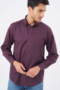Burgundy, Black, and Wine Geometric Cotton Sport Shirt with Hidden Button Down Collar by Leo Chevalier