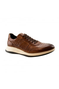 32 Austin Gator Embossed Calfskin Sneaker in Cognac by T.B. Phelps
