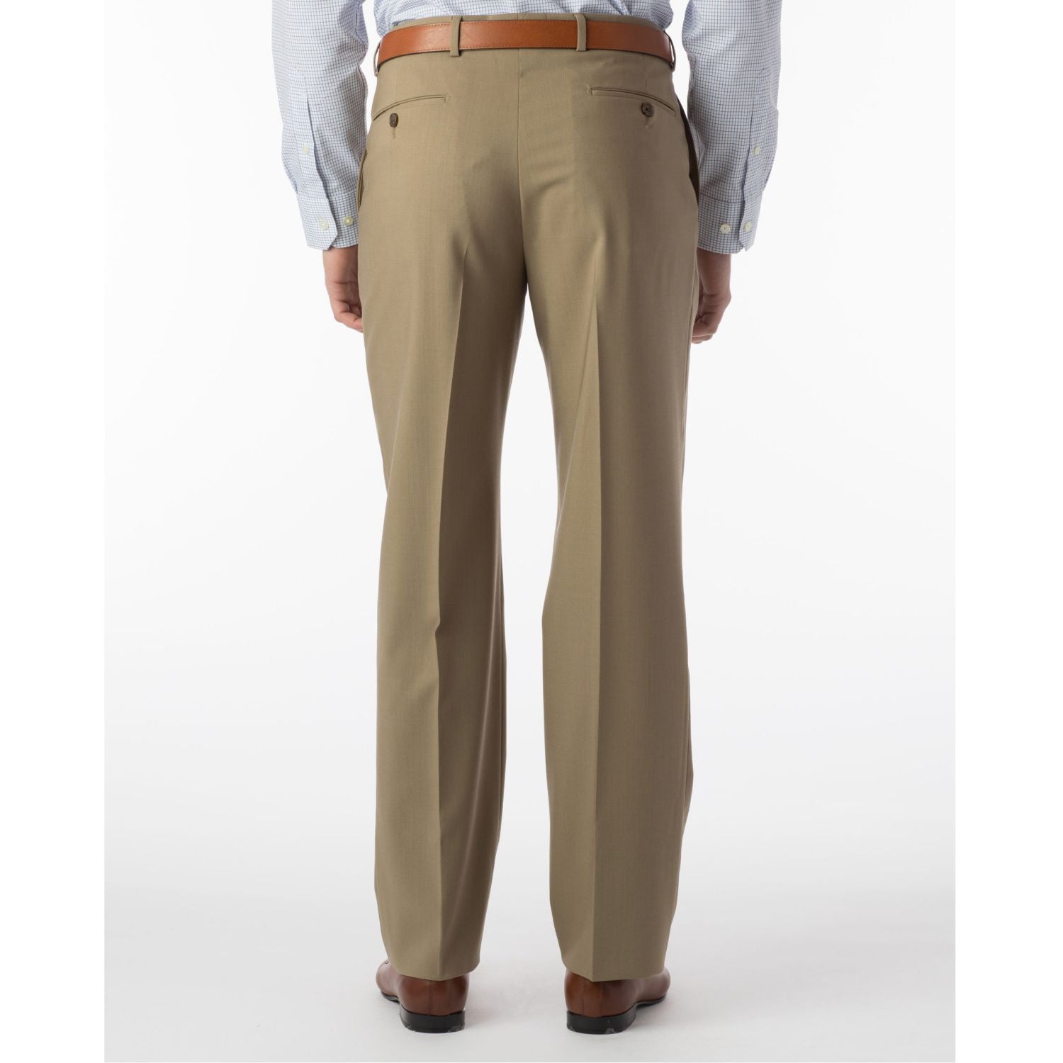 Super 120s Wool Travel Twill Comfort-EZE Trouser in Sand, Size 38 (Dunhill Traditional Fit) by Ballin