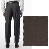 BIG FIT Sharkskin Super 120s Worsted Wool Comfort-EZE Trouser in Chestnut (Manchester Pleated Model) by Ballin