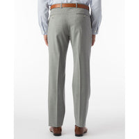 BIG FIT Super 120s Wool Gabardine Comfort-EZE Trouser in Pearl Grey (Plain Front Model) by Ballin