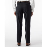 LONG FIT Super 120s Wool Gabardine Comfort-EZE Trouser in Navy (Plain Front Model) by Ballin