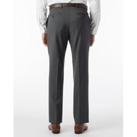 BIG FIT Super 120s Wool Gabardine Comfort-EZE Trouser in Medium Grey (Plain Front Model) by Ballin