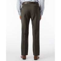 BIG FIT Super 120s Wool Gabardine Comfort-EZE Trouser in Loden (Plain Front Model) by Ballin