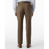 BIG FIT Super 120s Wool Gabardine Comfort-EZE Trouser in Saddle (Plain Front Model) by Ballin