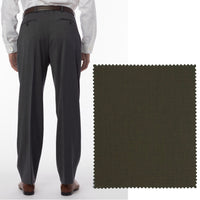 BIG FIT Super 120s Wool Gabardine Comfort-EZE Trouser in Loden (Manchester Pleated Model) by Ballin