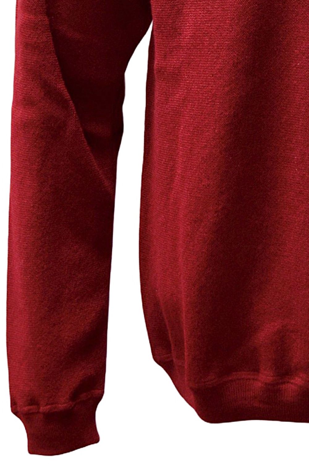 Baby Alpaca Links Knit Raglan Sleeve Sweatshirt-Style Sweater in College Red by Blue 1899