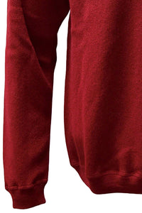 Baby Alpaca Links Knit Raglan Sleeve Sweatshirt-Style Sweater in College Red by Blue 1899